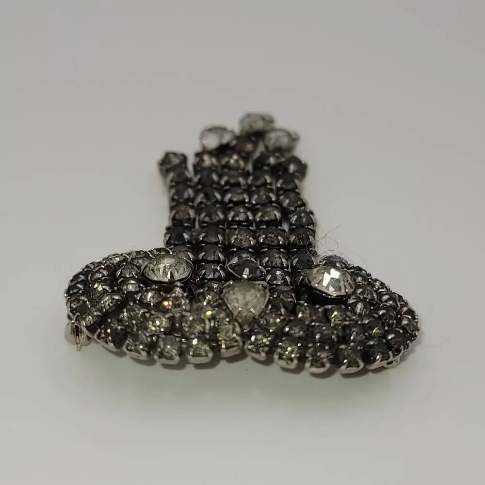 Vintage Kramer of New York Silver-tone Rhinestone Waterfall Brooch